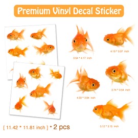 Vinyl Stickers 12 Goldfish Wall Decals Peel and Stick Wall Decor Stickers for Home Bathroom Kitchen Windows Wall Decor Laptop Sticker Car Decal Travel Luggage Sticker Decorations