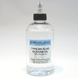 MicroLubrol 200 Fluid Pure Silicone Oil Polydimethylsiloxane (PDMS) 30000 centistokes (CST) Viscosity, 8oz Bottle
