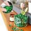 RUOJAS 1LB Green Flat Glass Marbles for Vases, Gemstone Beads