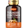 Turmeric Curcumin with Black Pepper. Turmeric and Ginger Supplement. 15X