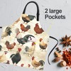 ANNA QUEEN Rooster Apron for Women Men with Pockets, Adjustable