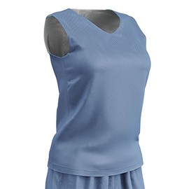 CHAMPRO Polyester Reversible Basketball Jersey, Women's X-Large, Light Blue, White