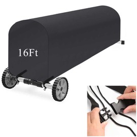 Woanger Heavy Duty Pool Solar Reel Cover Waterproof UV Resistant Inground Swimming Pool Solar Reel Roller Blanket(16 Ft,Black)
