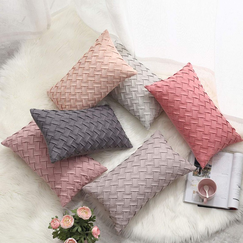 vctops Boho Basket Weave Pattern Decorative Throw Pillow Cover Super