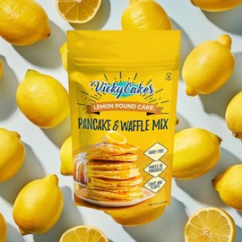 Vicky Cakes Premium Pancake & Waffle Mix: Non-dairy. No egg. No Artificial Ingredients or Colors. Family recipe that is 100% Vegan Friendly. Safe for dairy and egg allergen families. Non GMO. No Soy. No High Fructose Corn Syrup. - Flavor: Confetti Sugar 