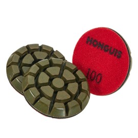HONGUIS 3 inch *10mm Concrete Polishing Pads,Grit 100 Set of 3, Diamond Polishing Puck,for Concrete Cement Rerrazzo Marble Granite Floor,Grit 100