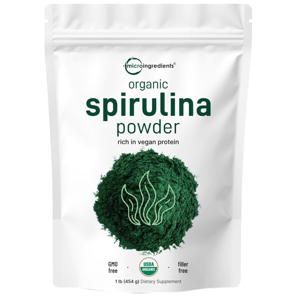 Micro Ingredients Micro Ingredients Organic Spirulina Powder, 16 Ounce, Raw