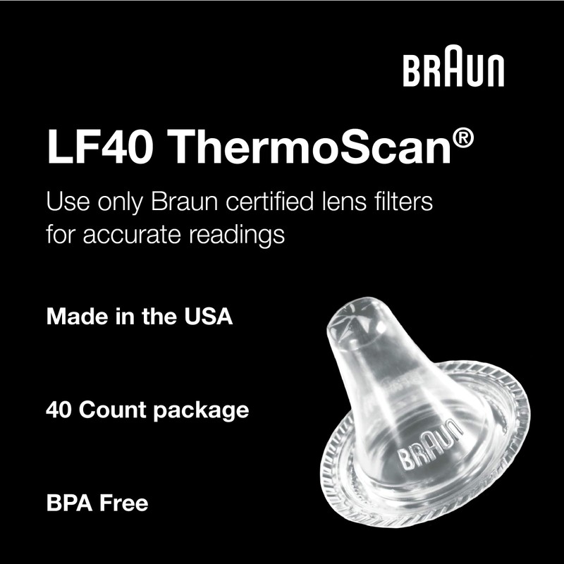 Braun ThermoScan Lens Filters for Ear Thermometer, Disposable Covers, Clear,