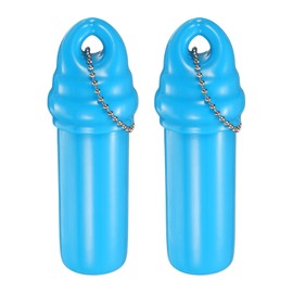 sourcing map 2Pcs Floating Keychain, Float Key Ring Holder with Waterproof Container, Float Key Pendant for Boating, Fishing, Water Sports, Sky Blue