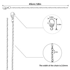Topacket - Paquete de 24 cadenas de collar a granel, acero inoxidable para hacer joyas, 18 pulgadas