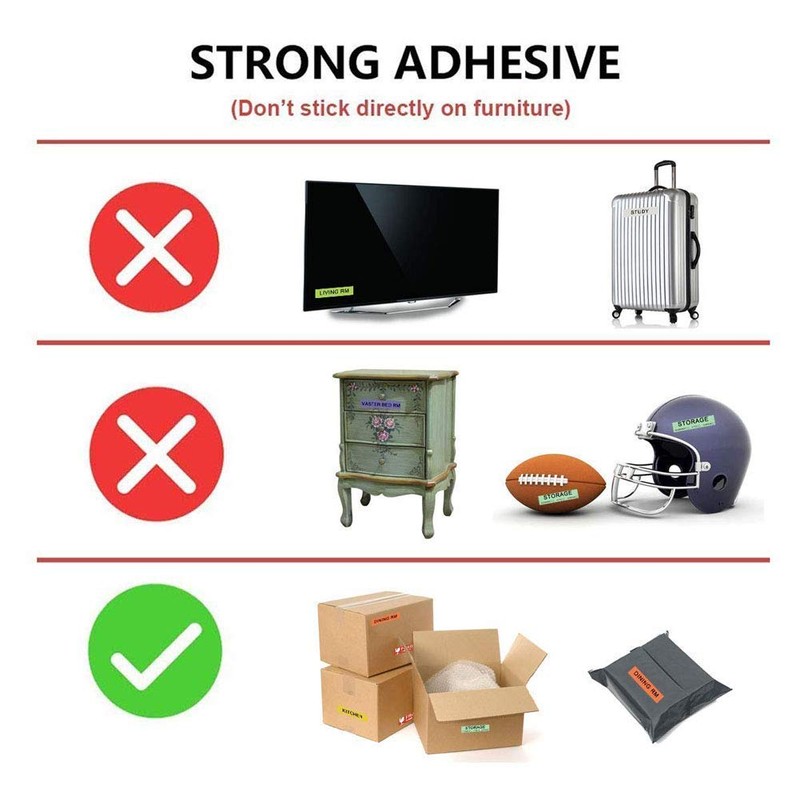 960 Home Moving Labels for 4 Bedroom House, 60 Labels