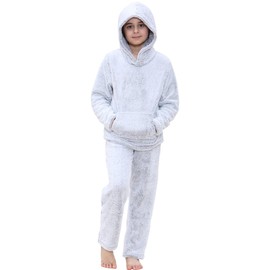 A2Z 4 Kids Girls Boys Plain High Pile Pyjamas Extra Soft Loungewear Trendy - PJS 202 Grey 9-10