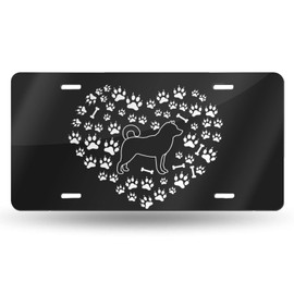 FeHuew Shiba Inu Dog Paw Silhouette License Plate Front Car Decorative Novelty Auto Plate Car Tag Vanity Gift Metal Aluminum Plate for Women/Man 12x6 inch Wall Decor