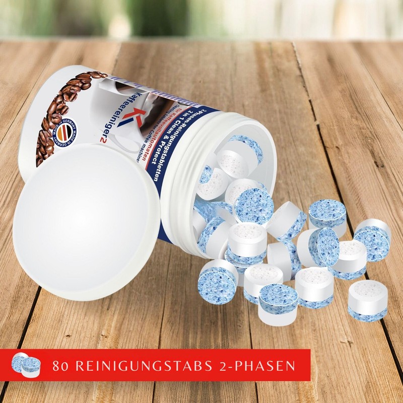 80 x 2-Phase Cleaning Tablets for Fully Automatic Coffee Machines