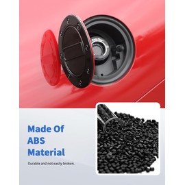 DSWSQ for Ford Mustang 2024+ Fuel Gas Filler Tank Door Cap Cover, Gas Tank Cap Fuel Filler Door Cover Trim Exterior Accessories, Black, ABS