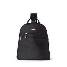 Baggallini Essential Convertible Backpack - Small 12x11 Inch Sling Bag for Women with Adjustable Shoulder Straps, Black, One Size