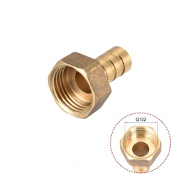 2 Pack Brass Hose Barb Fittings G1/2 Male Connector with 12mm Size and Stainless Steel Clamp for Air Hose Repair