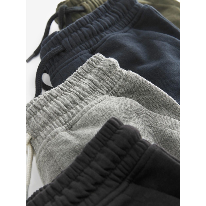 NEXT Basic Jersey Shorts - Pack of 4, Black/Navy Blue