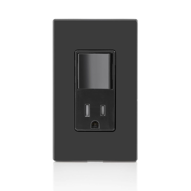 Leviton Decora Combination Switch and Tamper-Resistant Receptacle, T5625-E, Black