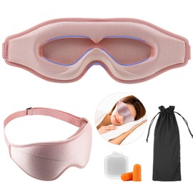 Sleeping Mask Women 3D Sleeping Mask Comfortable Eye Mask Pink No Pressure on Eyes Weighs Only 35 g Breathable Children Soft Eye Patch Women's Sleep Eye Mask
