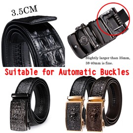 Barry.Wang Ratchet Belts Set for Men 3 Buckles Genuine Leather Slide Strap Replacement 35mm Automatic Click Gift Box