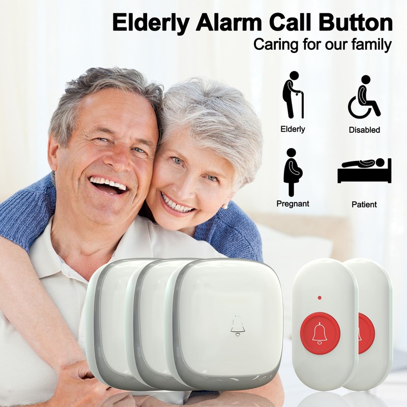 Fall Alert Devices for Elderly, Wireless Caregiver Pager Panic Button
