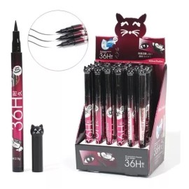 Eco R. Caja 24 Pzas Delineador Líquido 36 Hs Color Black Mayoreo