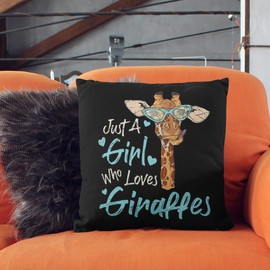 M-Qizi Giraffe Gifts Pillow Covers - Giraffes Gifts for Girls, Giraffes Pillow Covers 18x18, Just a Girl Who Love Giraffes, Giraffe Gifts for Kids