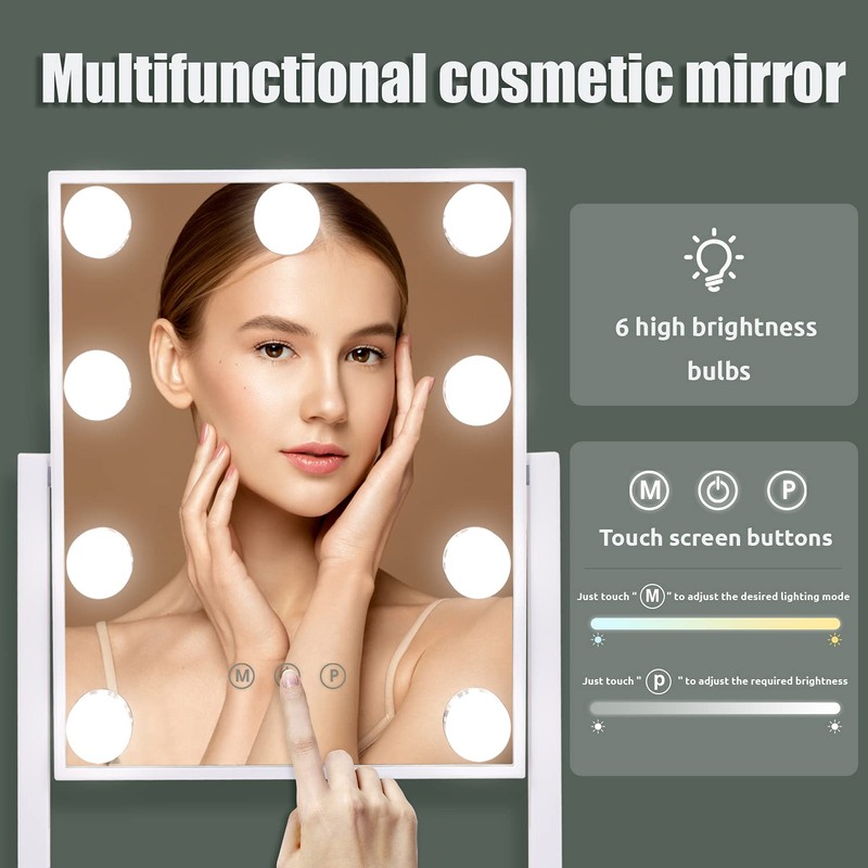 Hansong Vanity Mirror with Lights Lighted Makeup Mirror with 9