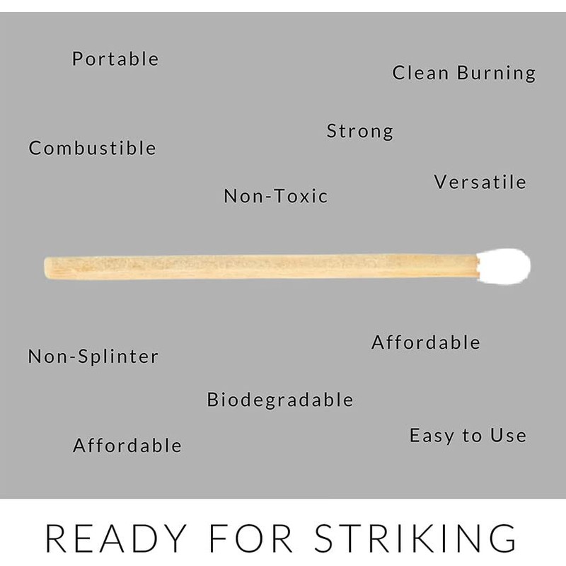 ZIKANI White Tip Fancy Matches 2.5" Match Refill 100 Long
