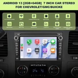 Pyniro Car Stereo Radio for Chevy Silverado Tahoe GMC Sierra Yukon, Android 13 2GB RAM+ 64GB ROM 7 Inch IPS Screen with CarPlay Android Auto Bluetooth GPS Navigation Touch Screen Head Unit