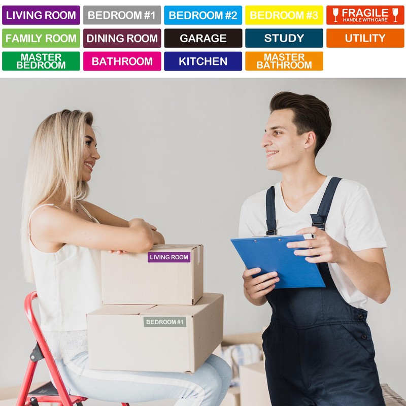Hylabelest Pack of 140 Large Home Moving Labels for Boxes