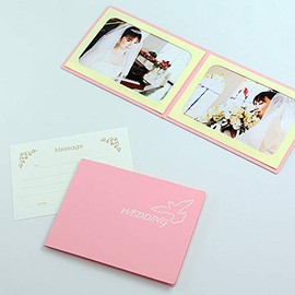 Picture Mat WEDDING Pigeon 2L Size (127 x 178 mm) 2 Sides Horizontal (Message Card Included), safety pink
