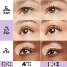 Maybelline Nuevo Gel de cejas de larga duración, efecto laminado, Superlock, negro, 7 g