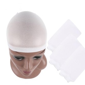 FsGrg Elastic Hair Net Wig Net Breathable High Elasticity Hair Cap Hair Net One Size 2pcs Unisex (White)