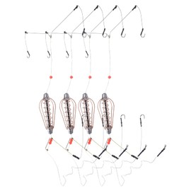 CHICIRIS Fishing Feeder Bait Cage, 4Pcs Fishing Bait Cage Copper Spring Basket Lure Feeder with Hooks Fishing Accessories