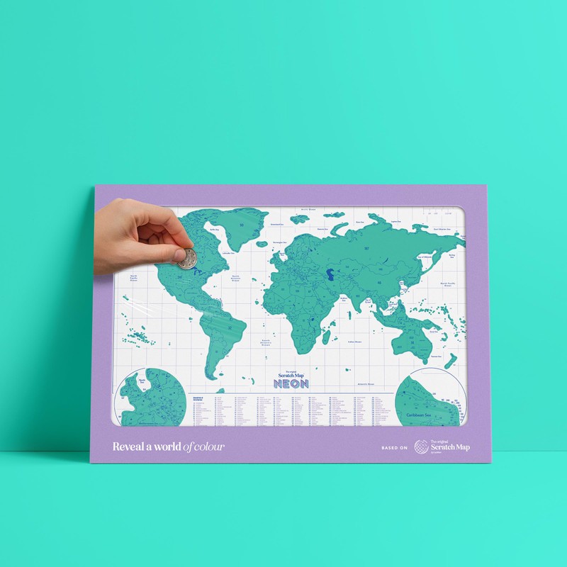 Luckies Scratch Map Neon | Travel Map & Scratch Off