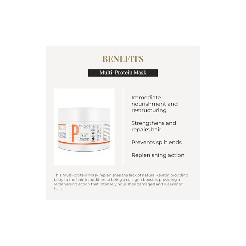 Salerm Hair Lab Multi-Protein Repair Hair Mask with Hydrolyzed Keratin,