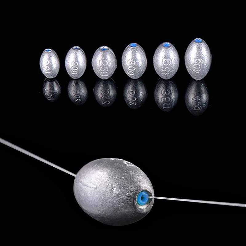 FANGBLUE Egg Shape Lead Fishing Sinker 3/8oz (10g) Oval Drop