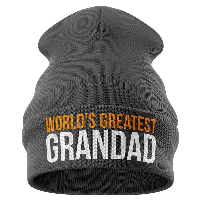 Orange Print, World's Greatest Grandad, Black, One Size