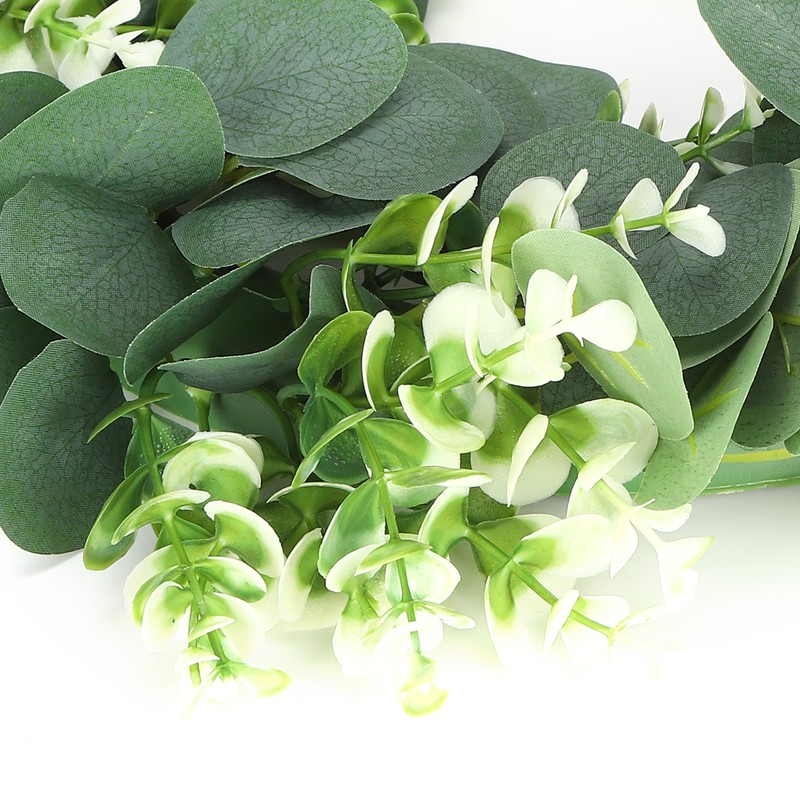 Home Hanging Artificial Plants Wreath Green Leaf Wreath Decoration for