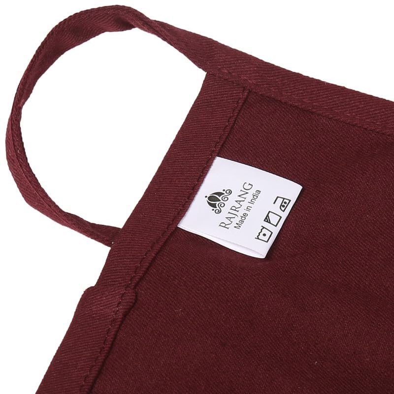 Cotton Waist Apron for Waitress with 3 Pockets Burgundy Server
