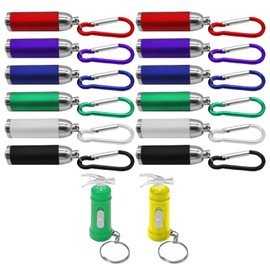 CVFRTT 12 Pieces Of Mini Retractable Flashlights And 2 Pieces Of Flashlight Keychains, Portable Flashlights, Suitable For Camping, Mountain Climbing, Hiking