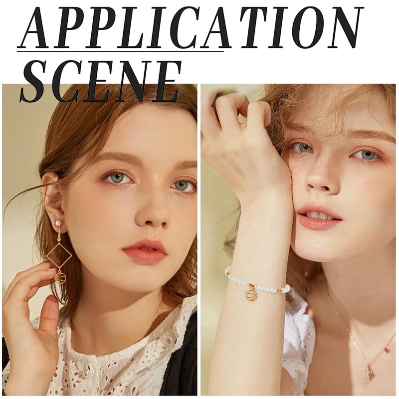 SUNNYCLUE 1 Box 20Pcs Gold Basketball Charm Stainless Steel Sports