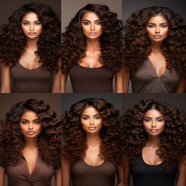 #4 Human Hair Bundles Dark Brown Deep Curly Weave Bundles Chocolate Brown Bundles Double Weft Brazilian Remy Hair Extensions Wet and Wavy Bundles Silky Soft for Black Women(24 26 28 Inch)