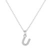 Philip Jones Pave Initial Necklace Letter U Created with Zircondia®