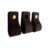 Brute Strength - Black Leather Cabinet Handles - 6 Pack