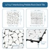 SUNWINGS 4PCS Natural Stone Interlocking Deck Tiles 12"x12" Pebble Waterproof