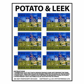 MyTinyWorld Dolls House Miniature Packaging Sheet of 6 Potato & Leek Cup a Soup