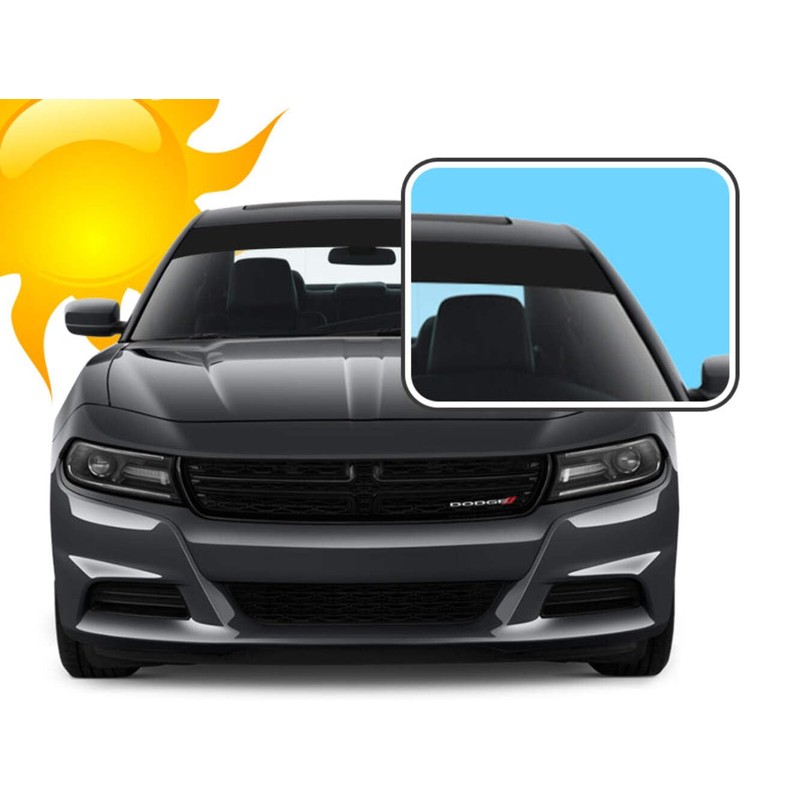 Sun Visor Windshield Light Blocker Strip Vinyl Wrap Fits All